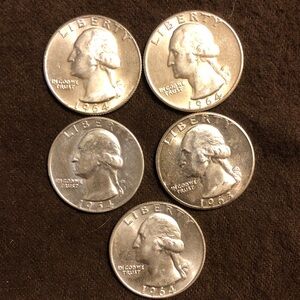 5 silver quarters